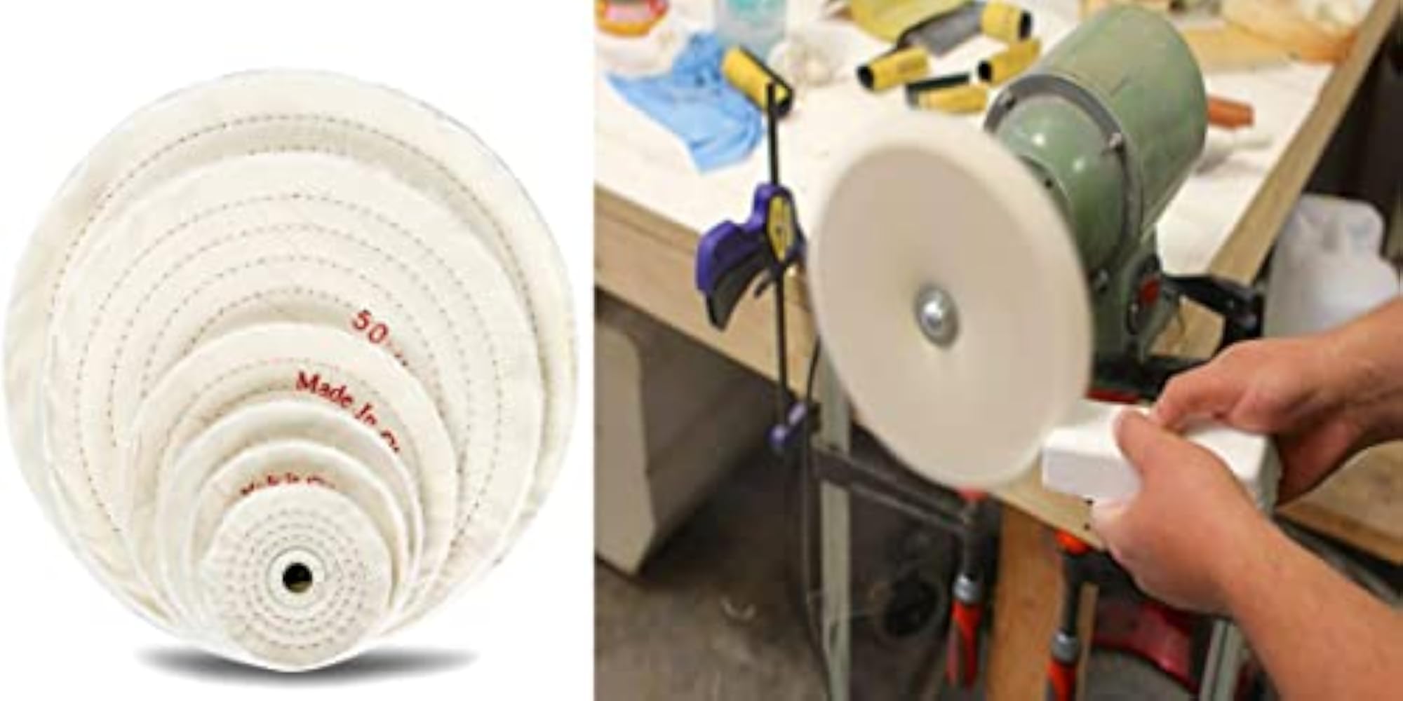 3X 6 Inch Buffing Wheel with Polishing Compound for Grinder